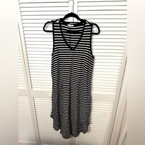Z Supply Black and White Sleeveless V-Neck Midi Sundress Size XL